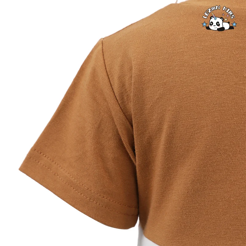 LEZONKIDS - Hot Sale Summer Short Sleeve Contrast Color T Shirt Top Elastic Solid Shorts Outfits Cute Boys Set for Kids